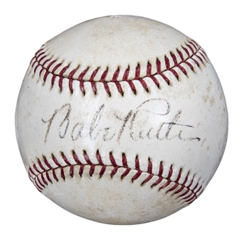 Babe Ruth Single Signed ONL Frick Baseball (PSA/DNA)